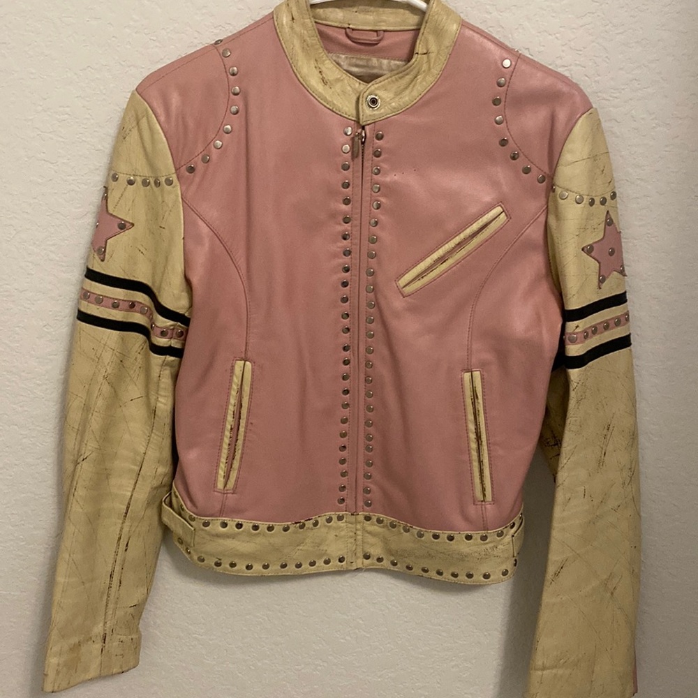 Vintage Wilson Pink Motorcycle Leather